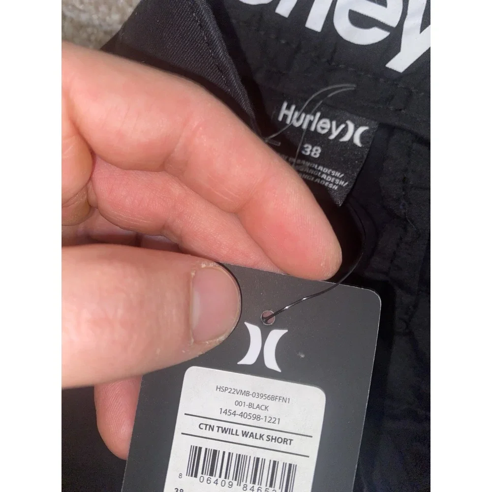 Hurley CTN Twill Walk Shorts Mens 38 Black Chino 9